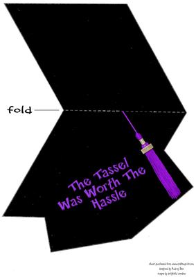 Mortar Board Card Hassel Indigo Tassel
