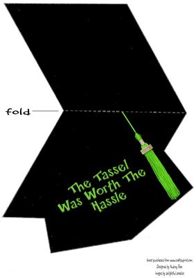Mortar Board Card Hassel Green Tassel
