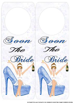Soon the Bride Blue Shoe Door Hanger