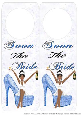 Soon the Bride Blue Shoe 2 Door Hanger