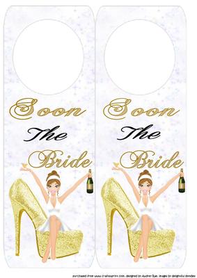 Soon the Bride Gold Shoe Door Hanger