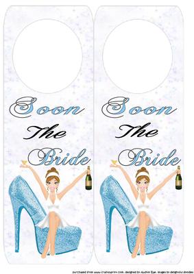 Soon the Bride Light Blue Shoe Door Hanger