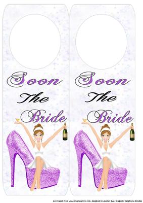 Soon the Bride Purple Shoe Door Hanger