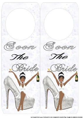 Soon the Bride Silver Shoe 2 Door Hanger