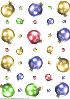 Christmas Baubles Background Paper