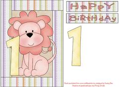 Happy 1st Birthday Lion Girl