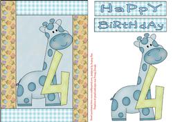 Happy 4th Birthday Giraffe Boy