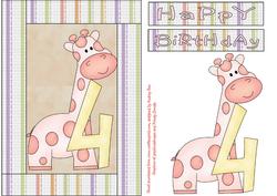 Happy 4th Birthday Giraffe Girl