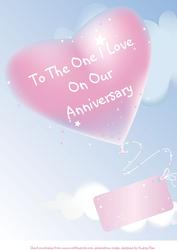 One I Love Anniversary Pink Hearts Flying Tag
