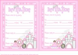 Princess Invitations Brunette Princess
