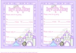 Princess Invitations Brunette Princess 2