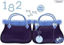 Bag Shaped Card Blue