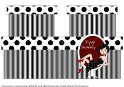 Hat Box Black Stripe Birthday
