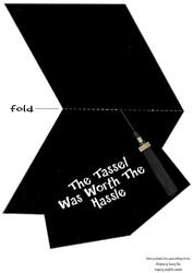 Mortar Board Card Hassel Black Tassel