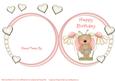 Hearts & Pearls Frame Coral Birthday