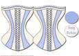 Corset Card Blue & Cream