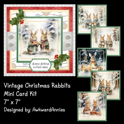 Vintage Christmas Rabbits