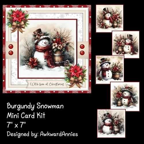 Burgundy Snowman