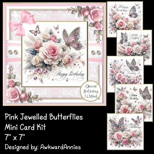 Pink Jewelled Butterflies