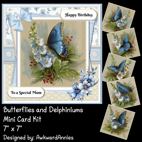 Butterflies and Delphiniums
