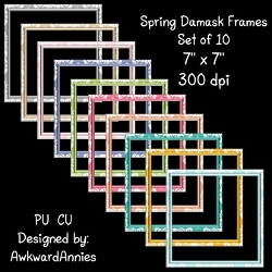 Spring Damask Frames