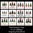 Plaid Christmas Trees Card Fronts