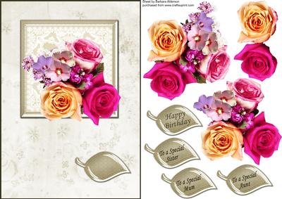 Rose Arrangement on Lace