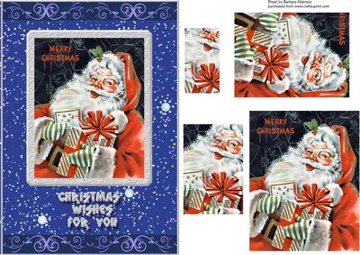 Vintage Cheery Santa with Gifts