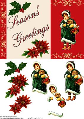 Christmas Poinsettia with Young Girl