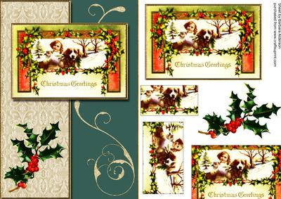 Young Girl Christmas Scene