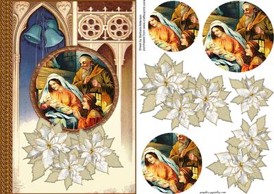 Nativity with White Poinsettia