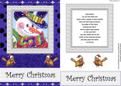 Snowman Shaker Card with Robins