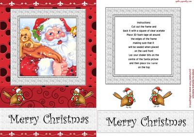 Santa Shaker Card with Robins