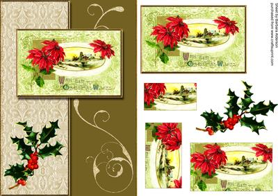 Poinsettia and Oval Scene