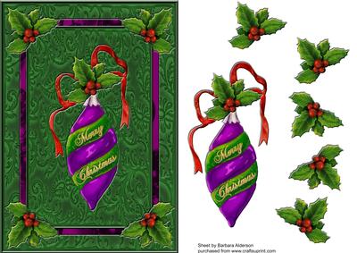 Merry Christmas - Purple Bauble