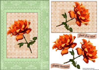 Golden Rose on Lace with Tag