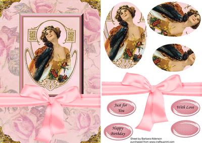 Shabby Chic Roses with Vintage Lady