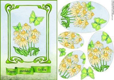 Green Framed Daisies