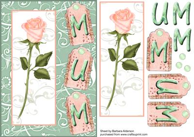Mum Tags with a Rose