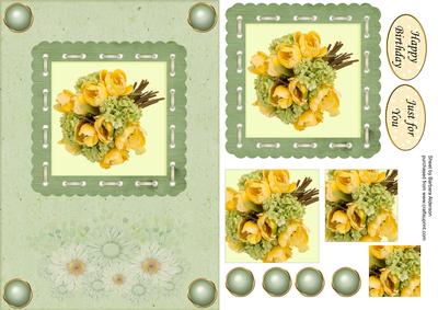 Floral in a Scalloped Frame