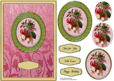 Lovely Fuschia in an Oval Frame