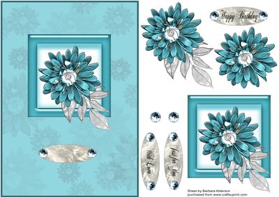 Teal Wired Flower