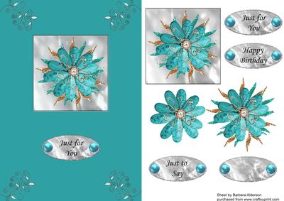 Turquoise Wired Flower