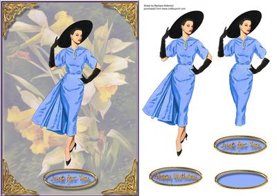Vintage Lady on Daffodils