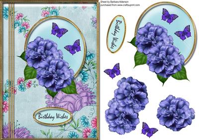 Lilac Roses and Butterflies