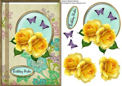 Yellow Roses and Butterflies