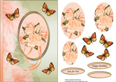 Bouguet of Roses with Butterflies