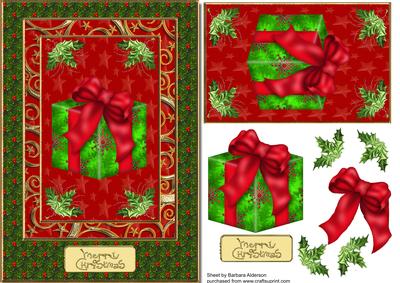 Christmas Box and Holly