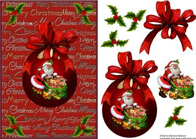 Santa and His Sack of Toys on a Bauble