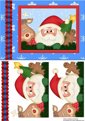 Santa with a Reindeer and Gingerbread Man